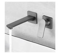LMRJHAZ Bathroom Wall Mounted Gunmetal Faucet matt Gray or Brushed Gold Concealed Mixer Bathroom Wall tap hot and Cold Wall Mixer,Kitchen Sink Faucet