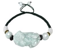 LMRJHAZ Bead Bracelet, Natural Semi-Precious Gem Emerald Pi Yao Bracelet Lucky Red Green Adjustable String Bracelet for Good Fortune Courageous Lucky Wealth for Women Men,Red