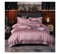 LMRJHAZ Bed, Solid Color Premium Egyptian Cotton Soft Silky Bedding Set Duvet Cover Fitted Sheet/Bed Sheet Pillowcase Queen King Size 4Pcs