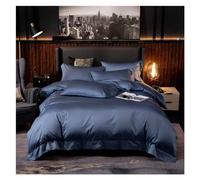 LMRJHAZ Bed, Solid Color Premium Egyptian Cotton Soft Silky Bedding Set Duvet Cover Fitted Sheet/Bed Sheet Pillowcase Queen King Size 4Pcs