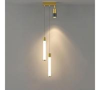 LMRJHAZ Bedroom Bedside Long Tube Chandeliers with Acrylic Lampshade Hanging Lamps Creative Ceiling Modern Minimalist Decorative Pendant Lights for Living Room, Kitchen Island (B)