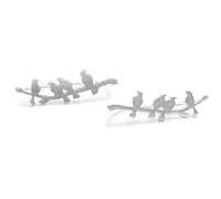 LMRJHAZ Bird Ear Cuff Wrap Crawler Climber Earrings for Women Girls S925 Sterling Silver Brushed Little Birds Stand on Tree Branch Stud Clip on Post Pin Earrings Delicate Lightweight Jewelry