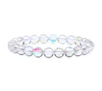 LMRJHAZ Blue Natural Stone Bracelets for Men White Moonstone Black Lava Beaded Stretch Bracelet Lapis Lazuli Yoga Jewelry,10.Blue Dot Stone,23 Cm