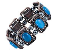 LMRJHAZ Charm Bracelet Hematite Beads Blue Stones Party Women Bracelet Magnetic Ladies Rope Chain Charm Remove Pain Bracelets Wristband Gift