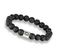 LMRJHAZ Charm jewelry Beaded Bracelets,Natural Black Lava Stone Beads Beaded Bracelets,Silver Libra Pendant Bangles,Elastic Crystal Bracelet Fashion Crystal Jewelry for Men Women (Size : 8MM)