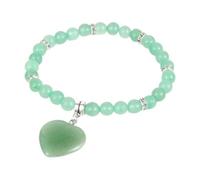 LMRJHAZ Charm jewelry Beaded Bracelets,Natural Green Aventurine Stone Beads Beaded Bracelet,Green Heart Pendant Bangles,Elastic Crystal Bracelet Fashion Crystal Jewelry for Men Women