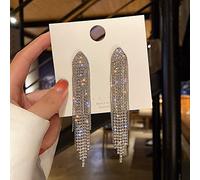 LMRJHAZ Colorful Star Rhinestone Inlaid Tassel Long Earrings Wedding Jewelry Birthday Gift