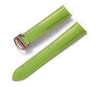 LMRJHAZ Compatible With Litchi Grain Soft Leather Strap Men's Ladies Folding Buckle Watch Accessories