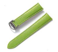 LMRJHAZ Compatible With Litchi Grain Soft Leather Strap Men's Ladies Folding Buckle Watch Accessories
