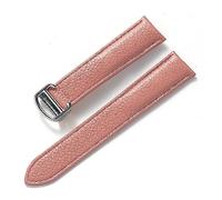 LMRJHAZ Compatible With Litchi Grain Soft Leather Strap Men's Ladies Folding Buckle Watch Accessories