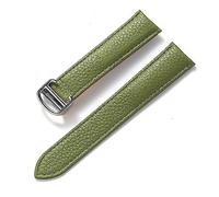 LMRJHAZ Compatible With Litchi Grain Soft Leather Strap Men's Ladies Folding Buckle Watch Accessories
