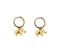 LMRJHAZ Cute Rhino Dangle Hoop Earrings for Women Girls Sterling Silver with Charms Animal Rhinoceros Drop Cartilage Cuff Stud Lovely Jewelry Fashion Dainty Birthday Christmas Gifts for Daughter