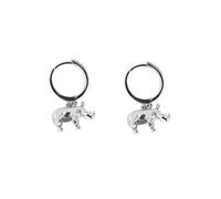 LMRJHAZ Cute Rhino Dangle Hoop Earrings for Women Girls Sterling Silver with Charms Animal Rhinoceros Drop Cartilage Cuff Stud Lovely Jewelry Fashion Dainty Birthday Christmas Gifts for Daughter