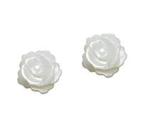 LMRJHAZ Cute Shell Pearl Flower Stud Earrings for Women S925 Sterling Silver Hypoallergenic Small White Rose Floral Statement Cartilage Tragus Post Pin Fashion Birthday Wedding Jewelry