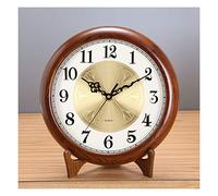 LMRJHAZ Desk Clock Hanging Dual-purpose Clock Ornaments Chinese Solid Wood Desk Clock Large Numbers Easy To Read Living Room Desktop Desk Clock 13 Inches Creative (Color : A)