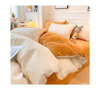 LMRJHAZ Duvet Cover Set Winter Cream Wind Duvet Duvet Bedding Coral Velvet 4-Piece Milk Suede Thick Quilt Lid Plus Velvet Sheet Set Duvet Cover