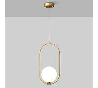 LMRJHAZ E14 Bedside Chaner H65 All Copper Bar Bedroom Bedside Lamp 150CM Adjustable Pendant Light Translucent Glass Shade Hanging Lamp Simple Living Room TV Background Wall Decorative Light,Crystal
