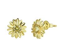 LMRJHAZ Earrings for Girl Luxury Golden Crystal Sunflower Stud Earrings 925 Sterling Silver Earrings for Women Fashion Statement Ear Jewelry