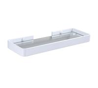 LMRJHAZ Exquisite Bathroom Shelves Shower Caddy Space Aluminum Wall Shelf Bathroom Storage Rack, White Glass Kitchen Storage Rack Bathroom Shelf Storage (Color : 35 punch-free)