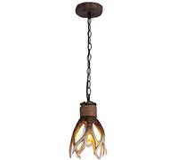 LMRJHAZ Farmhouse Antler Pendant Light Mini American Style Rustic Hanging Lamp Resin Faux Deer Horn Chandelier for Dining Room Kitchen Island Foyer Ceiling Lighting Fixture
