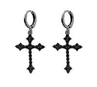 LMRJHAZ Fashion CZ Cross Dangle Earrings for Women Hypoallergenic Crystal Charms Drop Dangling Huggie Small Hoop Cartilage Cuff Dainty Punk Faith Jewelry Gifts for Prayer