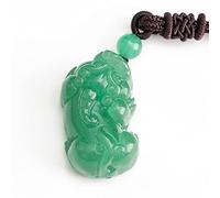 LMRJHAZ Feng Shui Aventurine Pixiu/Piyao Wealth Necklace Healing Chakra Crystal Amulet Lucky Wealth Ward Off Evil Spirits Sweater Chain Attract Wealth Money Men Women