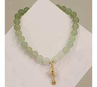 LMRJHAZ Feng Shui Bracelet Natural Hetian Nephrite Jade Bracelet 6mm Stretchy Beaded Bracelet Wu Lou Charm Citrine Rabbit Pendant Jade Amulet Good Luck Bracelet Talisman Women,Wu Lou Cinnabar (Color :