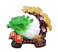 LMRJHAZ Feng Shui Gold Toad Jade Cabbage Desktop Ornaments, Creative Boutique Lucky Money Tree Toad Ornaments, Resin Crafts Home Office Decor Wedding Business Gifts,A