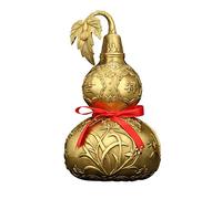 LMRJHAZ Feng Shui Hulu Wu Lou Statue Decoration, Pure Brass Copper Wu Lou Cucurbit Gourd Ornaments Home Decoration, Symbol of Luck and Treasure Home Luck Figurines Miniatures,16cm