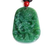 LMRJHAZ Feng Shui Jadeite Wealth Pendant Spinach Pendant Authentic Gem Healing Chakra Meditation Crystal Amulet Lucky Wealth Ward Off Evil Spirits Necklace for Men Women