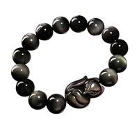 LMRJHAZ Feng Shui Wealth Bracelet Fox God Rainbow Obsidian Bracelet Talisman Lucky Fox Charm Beaded Crystal Bracelet Chakra Gem Amulet for Love Attraction Money Happy Marriage Popularity