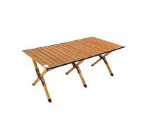 LMRJHAZ Folding Dining Table Aluminum Camping Picnic Egg Roll Camping air Outdoor Folding Table Portable (Color : Khaki-M)