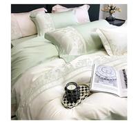 LMRJHAZ Four piece bedding set Lily of the valley Embroidery Bedding sheets sets 1000TC cotton king size Duvet Cover Pillowcases Bed four pieces set,