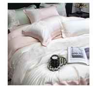 LMRJHAZ Four piece bedding set Lily of the valley Embroidery Bedding sheets sets 1000TC cotton king size Duvet Cover Pillowcases Bed four pieces set,