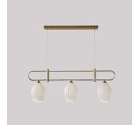 LMRJHAZ French Light Luxury Ceramic Long Row Chaner LED E14 Dimmable Electroplated Metal Pendant Light Living Room Dining Bar Bar Art Ceiling Hanging Lamp,Chaners (d 4 Heads)