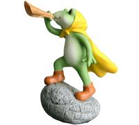 LMRJHAZ Frogs Resin Statue, Little Frog on The Rock Desk Flower Stand Decoration Fairytale Garden Lively Animal Collections for Window Sill Art Figurine,Green,6.2 * 7.5 * 12cm