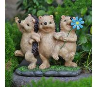 LMRJHAZ Garden Ornament, Dancing Hedgehogs Figurines, Cute Animals Sculpture Outdoor Landscape Decor for Yard Lawn Front Door, Eco-Friendly Resin Statue