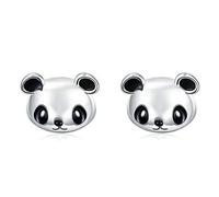 LMRJHAZ Genuine 100% 925 Sterling Silver Animal Collection Cute Panda Stud Earrings For Women Sterling Silver Jewelry