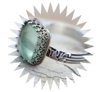LMRJHAZ Girl Products rings ring jewellery women men promise wedding mint green moonlight stone princess square diamond ring Gifts