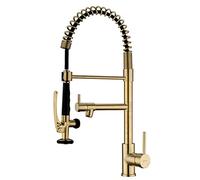 LMRJHAZ Heavy Duty Commercial Style Sink Single Handle pre Rinse Spring Sprayer faucets, high arc Pull Down Matte Black Kitchen Faucet