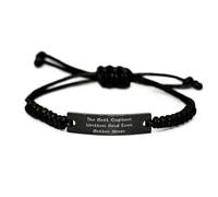 LMRJHAZ Inspire Niece Gifts, The Best Caption Written And, Epic Birthday Black Rope Bracelet Gifts Idea For Aunt, Niece Gifts From Aunt, Small, Silver Plated Zinc, Cubic Zirconia