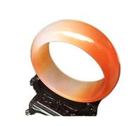 LMRJHAZ Jewellery China Gobi Stone Hetian Gold Silk Jade Widened Thickened Elegant Pink Bracelet Perfect Accessories Bangle (Gem Color : 56-58mm)