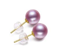 LMRJHAZ jewellery genuine 18k ladies earrings female purple earrings natural freshwater pearls jewelry gift for women jewelry