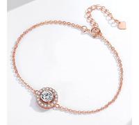LMRJHAZ jewellery Women's 925 Silver Bracelet Gold Rose Gold Color 6mm Clear Shiny AAA Zircon Created Diamond Gift for jewellery