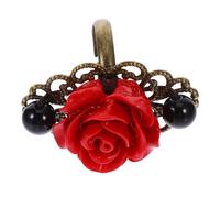 LMRJHAZ jewelry Bracelet Sizer Thumb Toe Mid Finger for Knuckle Women Retro Decor The Rings Ring Black Goth Red jewelry