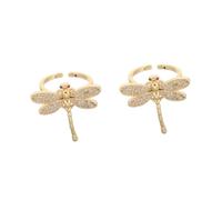 LMRJHAZ jewelry Dragonfly The Sparkling Open Wedding Jewelry Finger Ring Chunky for Coquette Women Rings Zircon Golden jewelry