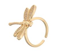 LMRJHAZ jewelry Dragonfly The Sparkling Open Wedding Jewelry Finger Ring Chunky for Coquette Women Rings Zircon Golden jewelry