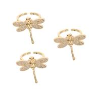 LMRJHAZ jewelry Dragonfly The Sparkling Open Wedding Jewelry Finger Ring Chunky for Coquette Women Rings Zircon Golden jewelry