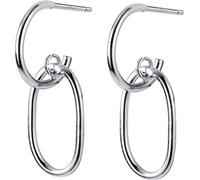 LMRJHAZ jewelry for S925 Earrings Women Korean Simple Ring Ear Hook Fashion Geometric Shape rose jewelry