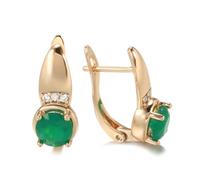 LMRJHAZ jewelry for women Elegant Emerald Round Cut Clip Earrings Rose Gold Color Fancy Vintage Bride Wedding Earrings Jewelry women's jewelry